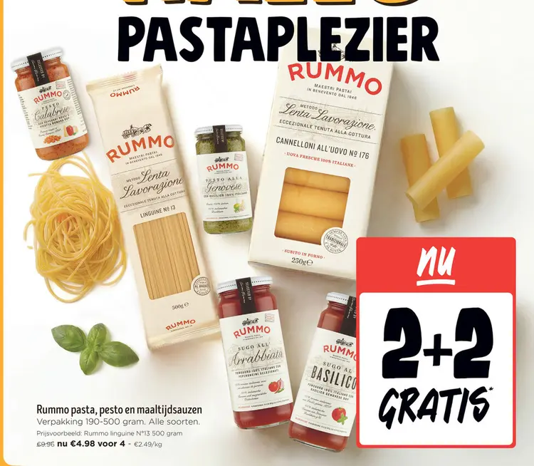 Promotie: Rummo pasta, pesto en maaltijdsauzen
