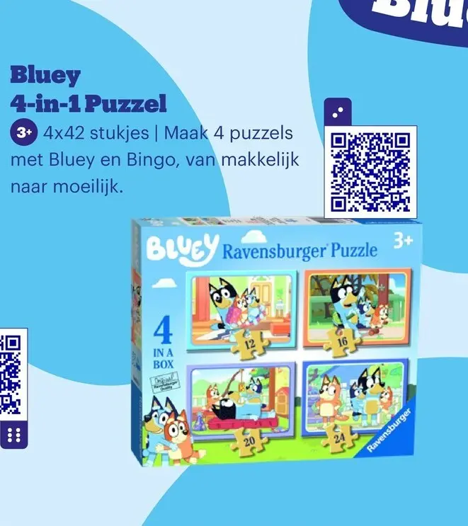 Promotie: Bluey 4-in-1 Puzzel