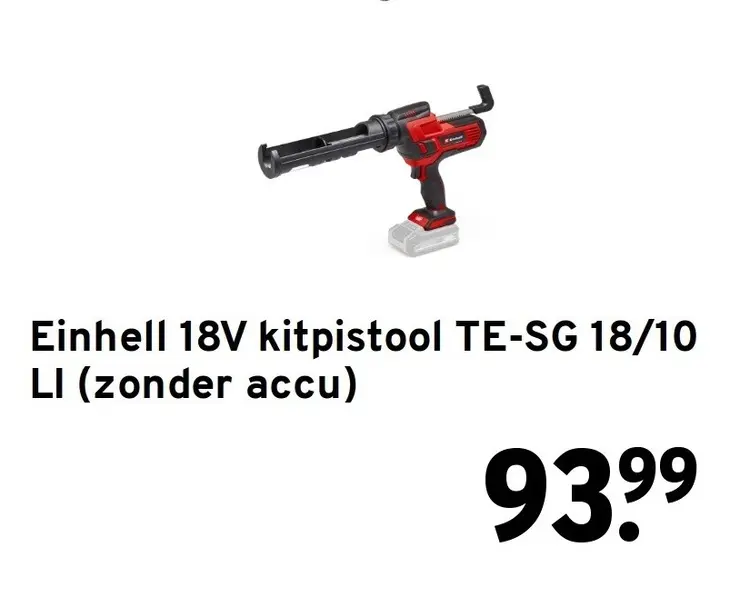 Aanbieding: Einhell 18V kitpistool TE-SG 18/10 LI