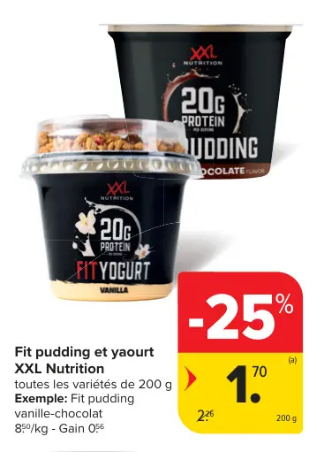 Offre: Fit pudding et yaourt