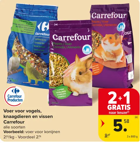 Promotie: Voer voor vogels, knaagdieren en vissen