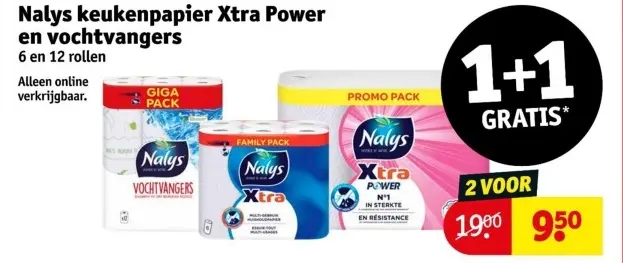 Aanbieding: Nalys keukenpapier Xtra Power en vochtvangers