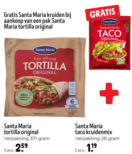 Aanbieding: Tortilla original + GRATIS taco kruidenmix