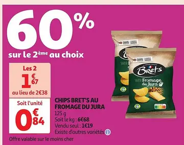 Aanbieding: CHIPS BRET'S AU FROMAGE DU JURA