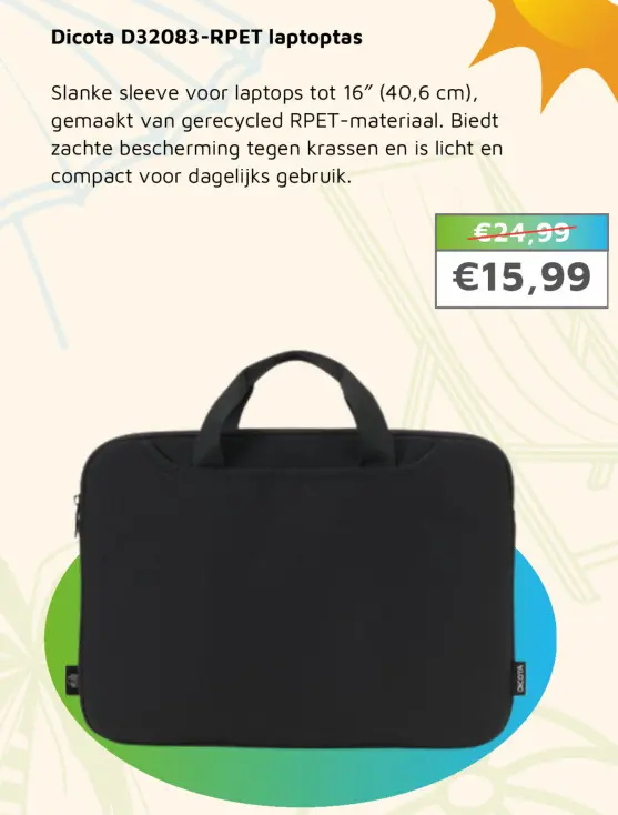 Aanbieding: Dicota D32083-RPET laptoptas