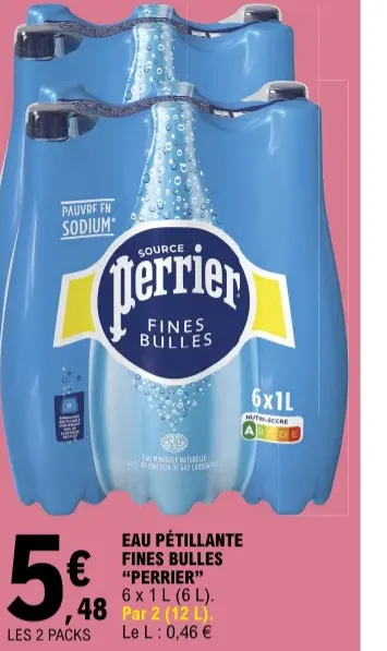 Offre: Eau pétillante fines bulles