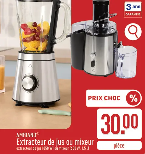 Offre: Extracteur de jus ou mixeur