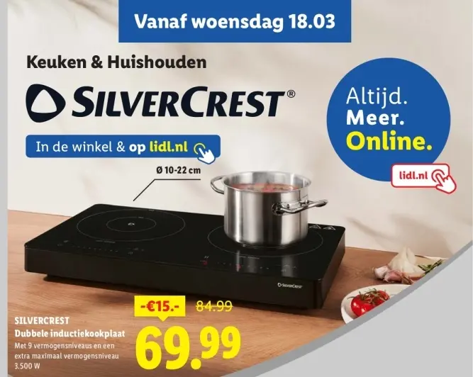 Aanbieding: Dubbele inductiekookplaat
