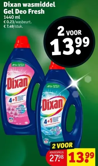 Promotie: Dixan wasmiddel Gel Deo Fresh
