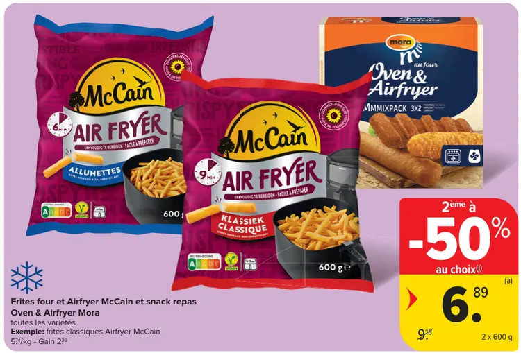 Offre: Frites four et Airfryer McCain et snack repas