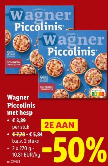 Promotie: Wagner Piccolinis met hesp