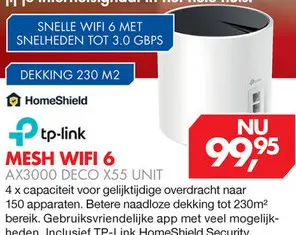 Aanbieding: Mesh wifi 6 ax3000 deco x55 unit