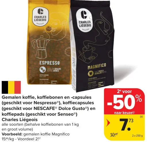 Promotie: Gemalen koffie, koffiebonen en -capsules