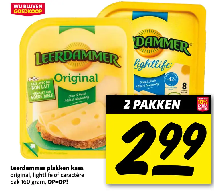 Aanbieding: Leerdammer plakken kaas
