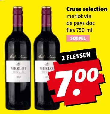 Aanbieding: merlot vin de pays doc