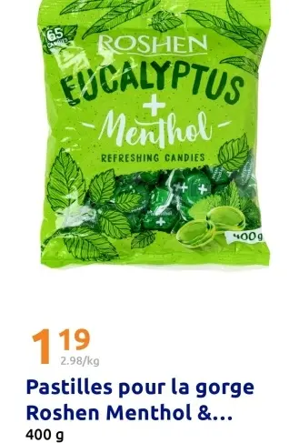 Offre: Pastilles pour la gorge Eucalyptus + Menthol