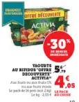 Offre: Yaourts au bifidus "offre découverte"
