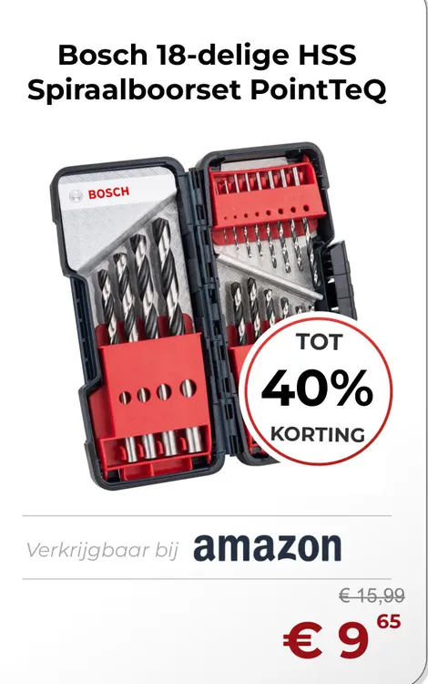 Aanbieding: 18-delige HSS Spiraalboorset PointTeQ
