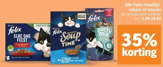 Aanbieding: Alle Felix maaltijd-zakjes of snacks