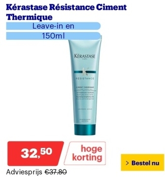 Aanbieding: Kérastase Résistance Ciment Thermique - Leave-in en hittebescherming crème voor beschadigd haar - 150ml