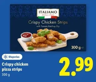 Aanbieding: Crispy chicken pizza strips