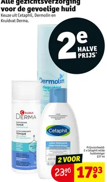 Aanbieding: Cetaphil, Dermolin en Kruidvat Derma