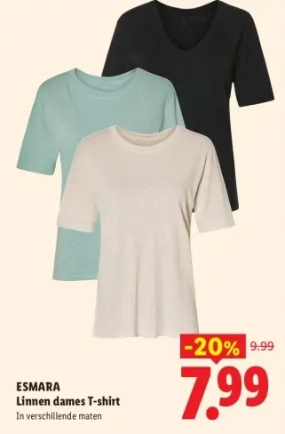 Aanbieding: Linnen dames T-shirt