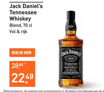 Aanbieding: Jack Daniel's Tennessee Whiskey