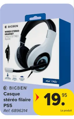 Offre: Casque stéréo filaire PS5