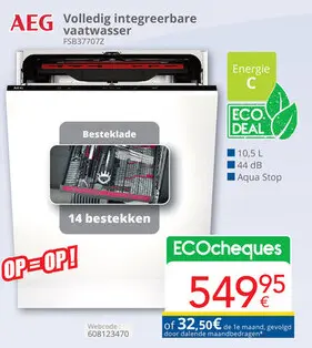 Promotie: Volledig integreerbare vaatwasser