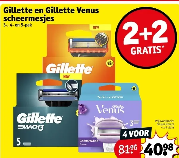 Aanbieding: Gillette en Gillette Venus scheermesjes