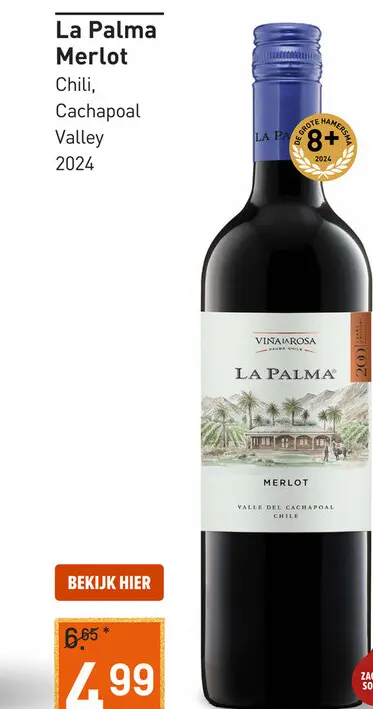 Aanbieding: La Palma Merlot 75CL