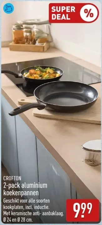 Aanbieding: 2-pack aluminium koekenpannen
