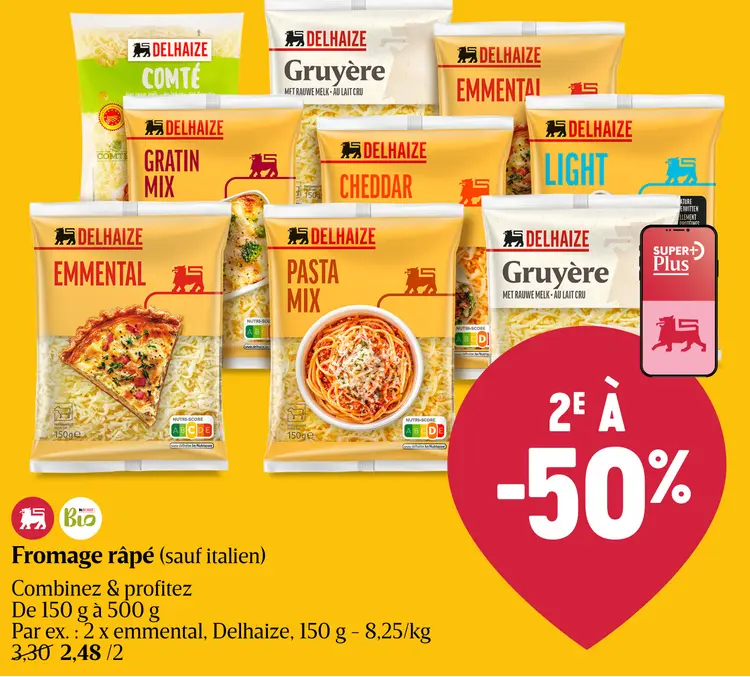Offre: Fromage râpé (sauf italien)