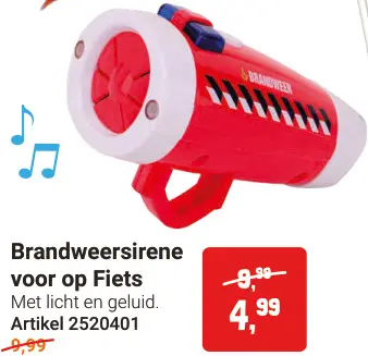 Aanbieding: Brandweersirene voor op Fiets