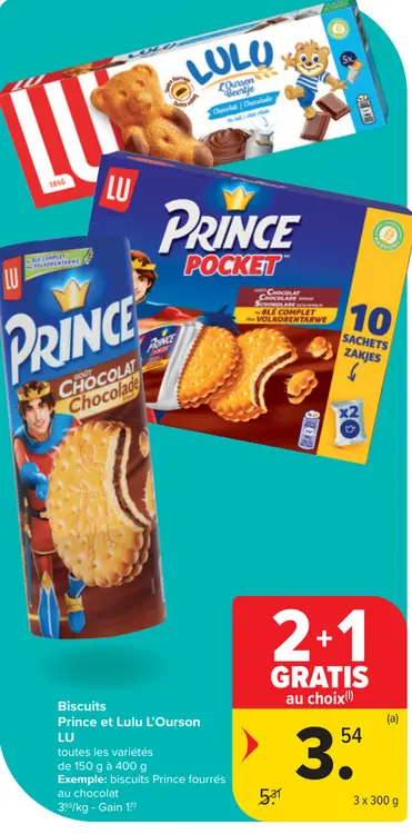 Offre: Biscuits Prince et Lulu L'Ourson