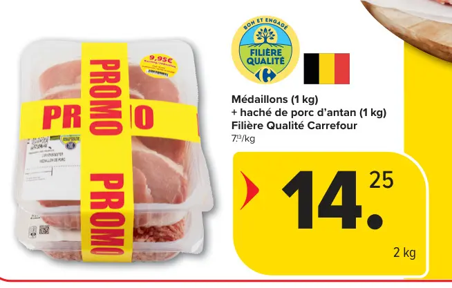 Offre: Médaillons + haché de porc d'antan