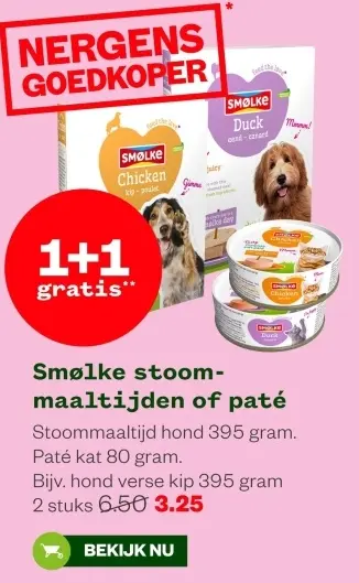 Aanbieding: Smølke stoommaaltijden of paté