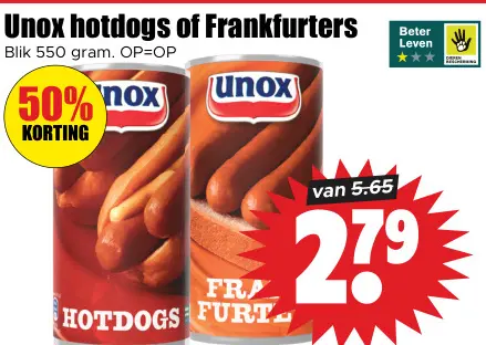 Aanbieding: Hotdogs of Frankfurters