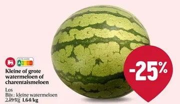 Aanbieding: Kleine of grote watermeloen of charentaismeloen
