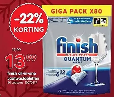 Promotie: finish all-in-one vaatwastabletten