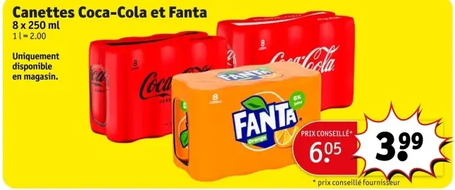Offre: Canettes Coca-Cola et Fanta