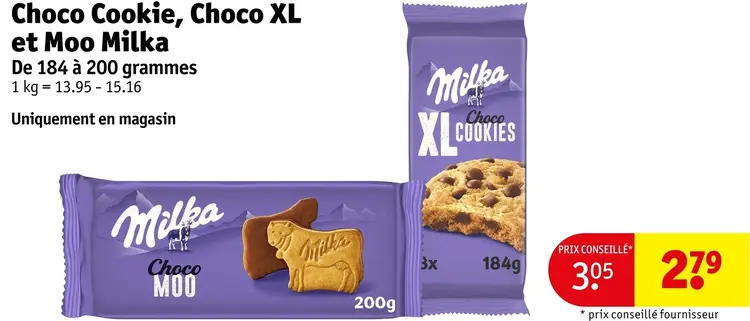 Offre: Choco Cookie, Choco XL et Moo