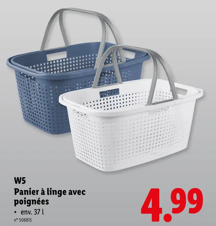Offre: Panier à linge avec poignées