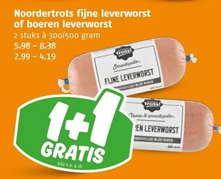 Aanbieding: Noordertrots fijne leverworst of boeren leverworst