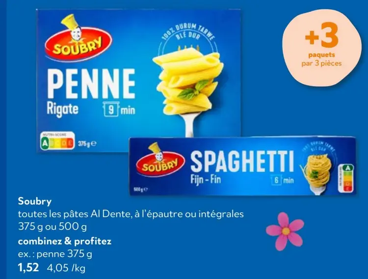 Offre: Toutes les pâtes Al Dente, à l'épeautre ou intégrales