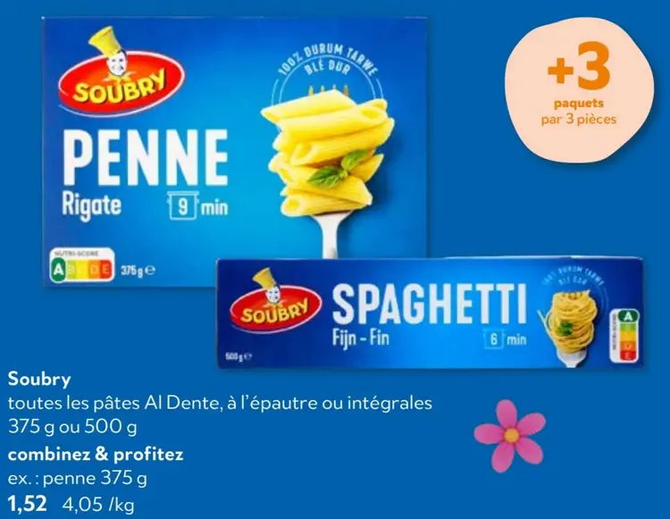 Offre: Toutes les pâtes Al Dente, à l'épeautre ou intégrales