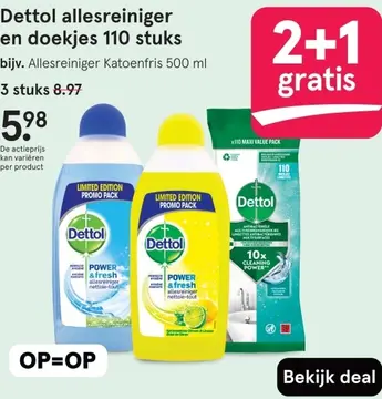 Aanbieding: Dettol allesreiniger en doekjes