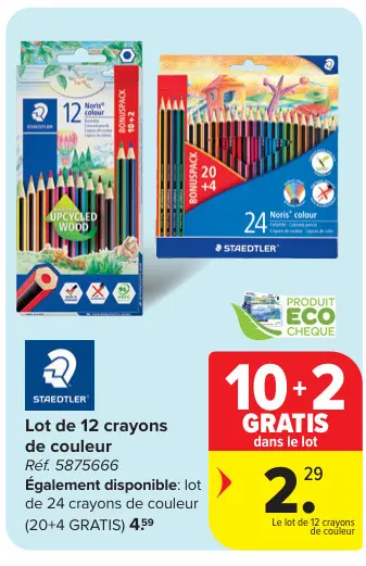 Offre: Lot de 12 crayons de couleur