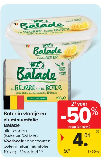 Aanbieding: Boter in vlootje en aluminiumfolie